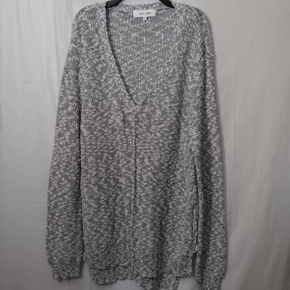 ANTHROPOLOGIE JOHN + JENN COTTON BLEND V NECK PULLOVER KNIT SWEATER